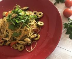 Spaghetti risottati con cozze e rucola