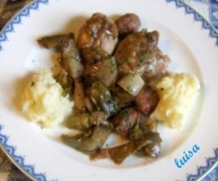 Pollo con carciofi e purè