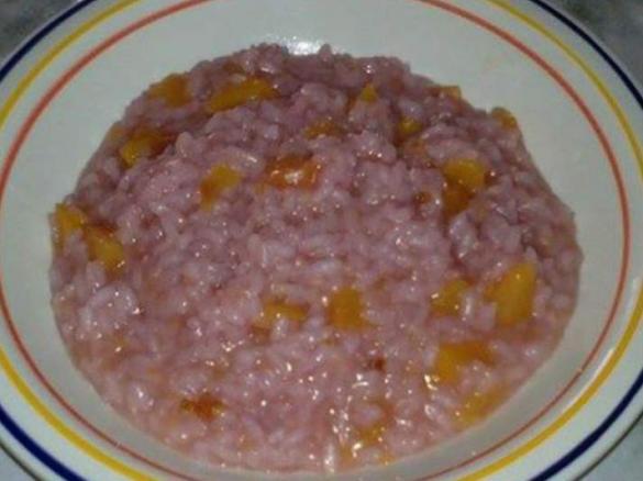 risotto con pesche e susina