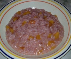 risotto con pesche e susina