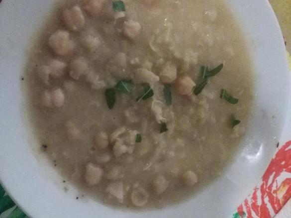 Zuppa di ceci e gamberetti