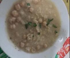 Zuppa di ceci e gamberetti