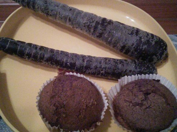 muffin alle carote viola senza grassi