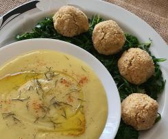 Polpette di ceci con crema di patate e porri "contest legumi "