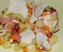 Insalatina Tiepida di Polpo, Verdurine e Grana