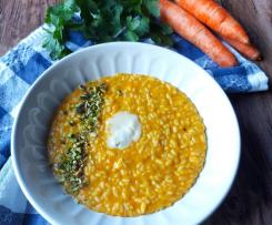 Risotto con crema di Carote Gorgonzola e granella di pistacchi (Per 2 Persone )