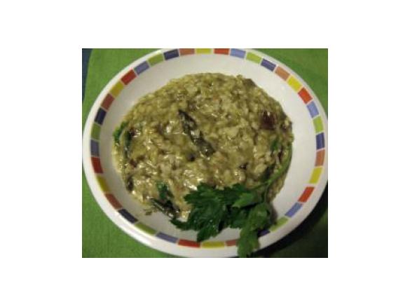 Risotto con funghi e asparagi