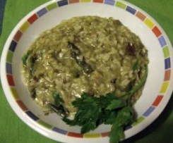 Risotto con funghi e asparagi