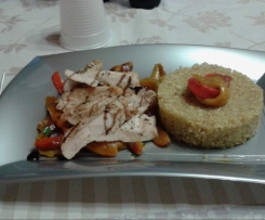 HAMBURGER DI QUINOA CON POLLO E VERDURINE(SENZA GLUTINE)