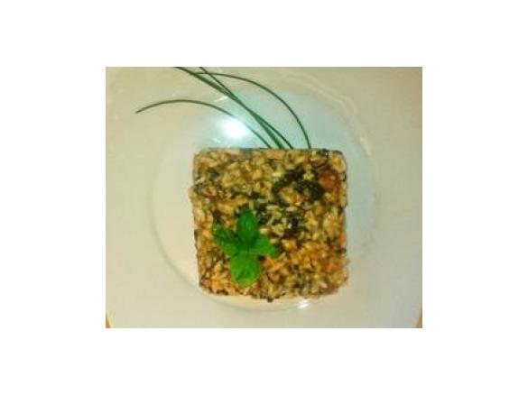 timballo di riso ai funghi spinaci e zucca