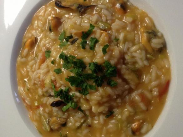 Risotto con cozze e zucchine