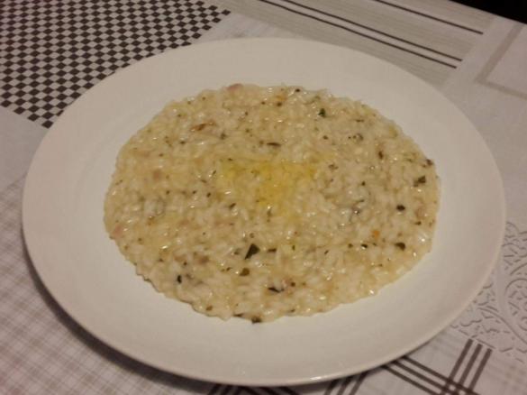 Risotto al basilico, zenzero e zeste di limone