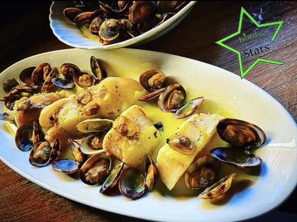 Coda di rospo con arselle e zafferano