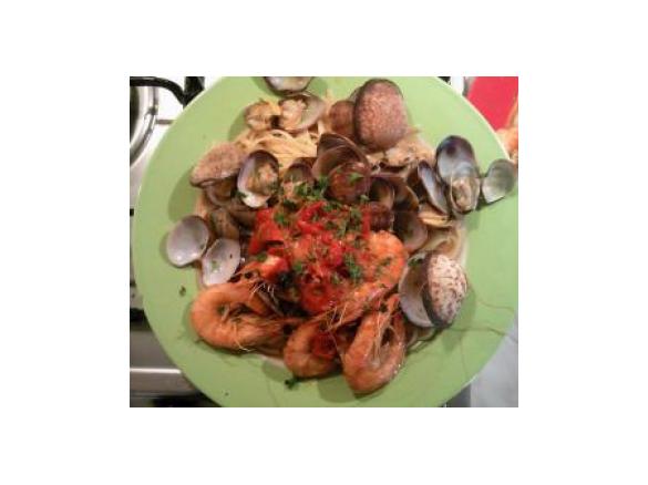 linguine vongole e mazzancolle