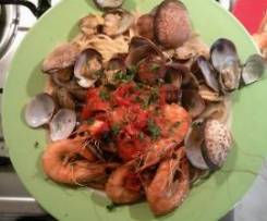 linguine vongole e mazzancolle