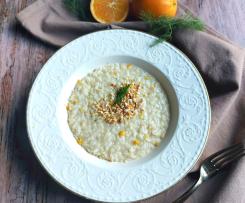 Risotto Finocchietto Arancia e granella di Nocciole