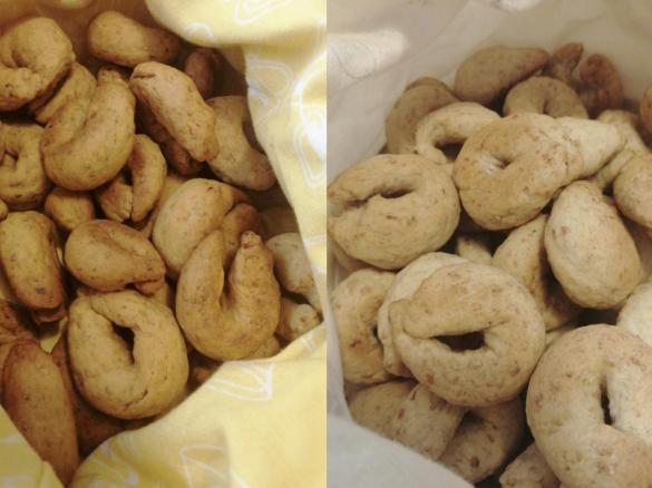 TARALLI SEMI INTEGRALI (IMPASTO PER DUE VARIANTI, SEMPLICI ALL'OLIO E GUSTO POMODORO E ORIGANO)