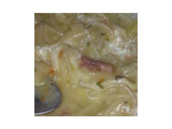 pasta e patate con provola e pancetta