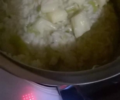 risotto porri e  provolone piccante