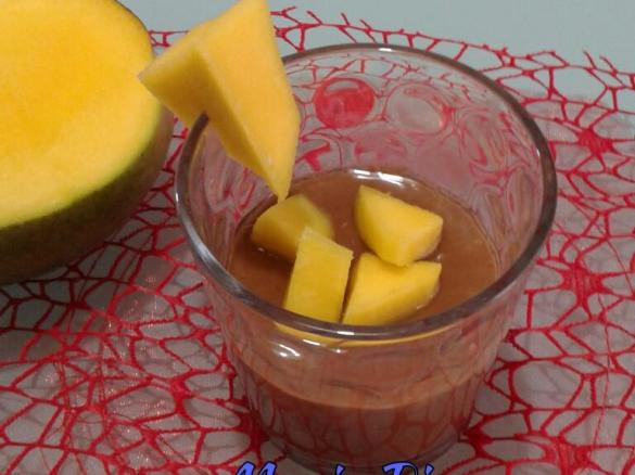 BUDINO AL MANGO CON CIOCCOLATO  E SCIROPPO ALLO ZENZERO  ~ contest budino ~