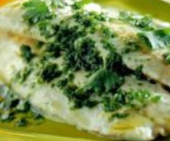 Filetti di dentice gratinato su foglie di limone