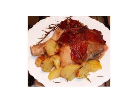 Pollo vestito e patate