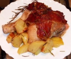 Pollo vestito e patate