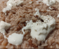 Risotto al lambrusco, burrata e noci pecan