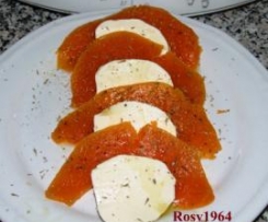 Caprese con zucca e mozzarella