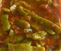 Fagiolini piatti (taccole) al pomodoro
