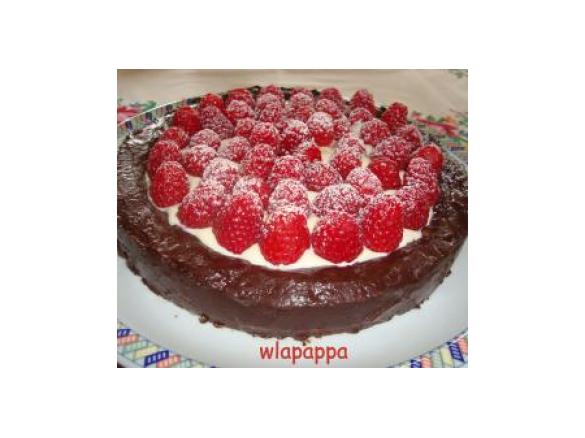 ciocco crostata glassata alle due creme con lamponi