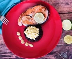 Salmone con riso venere e pesto di mango“Contest secondi di pesce”