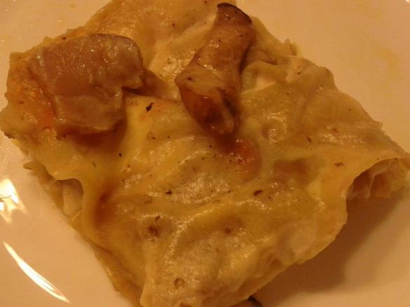 Lasagne con patate, porcini e taleggio
