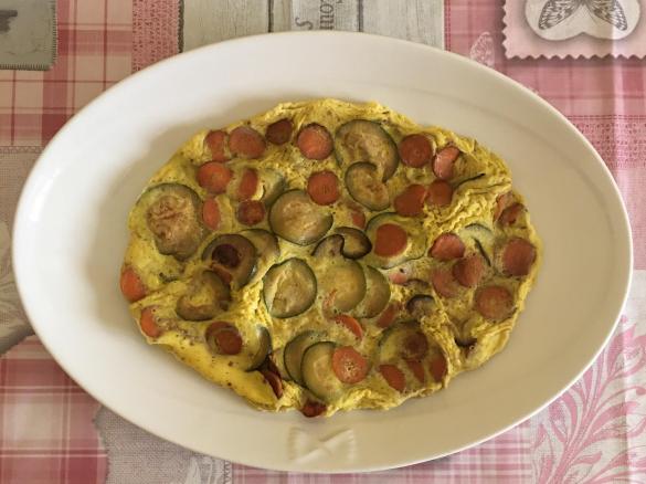 Frittata con zucchine e carote alla menta