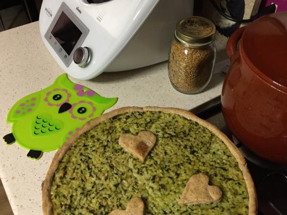Torta di riso e spinaci con base integrale