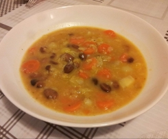 Minestra di porri e borlotti