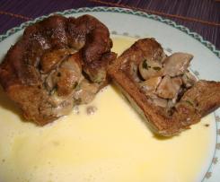 cestino di segale con funghi e fonduta