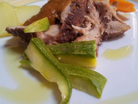 Pasticciata con contorno di verdurine