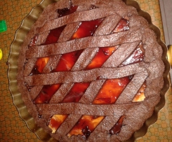 CROSTATA AL CIOCCOLATO CON CREMA E MARMELLATA