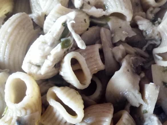 Pasta integrale con pollo e funghi