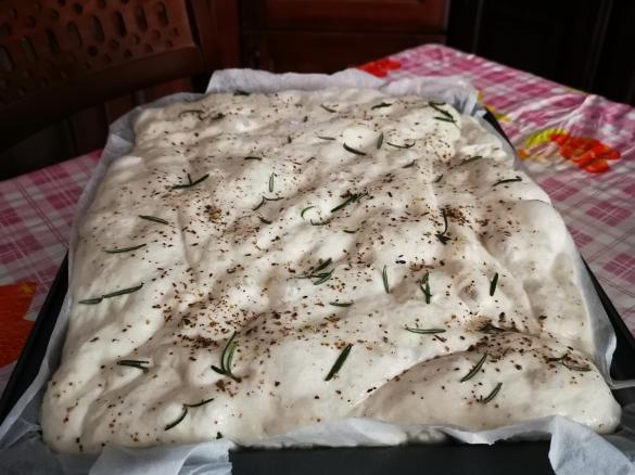 Focaccia con patata cruda