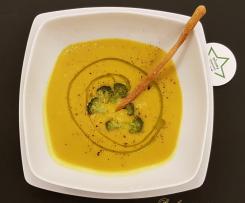 Vellutata di zucca e gambi di broccoli