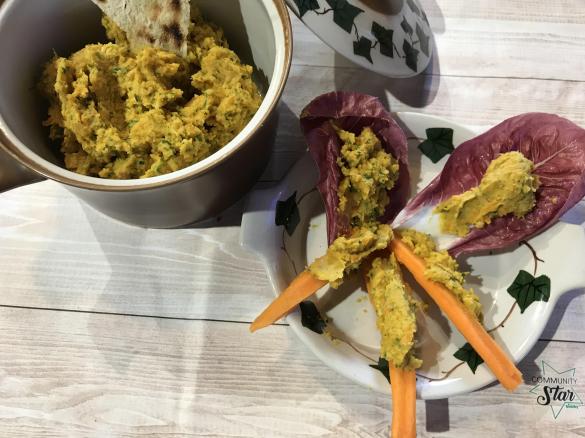 Hummus (finto..) con carote arrosto