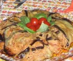 Ciambella di spaghetti e melanzane