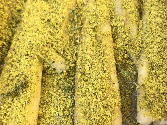 Merluzzo con lime e pistacchi