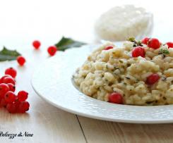 RISOTTO NATALIZIO CON SALMONE E RIBES ROSSI