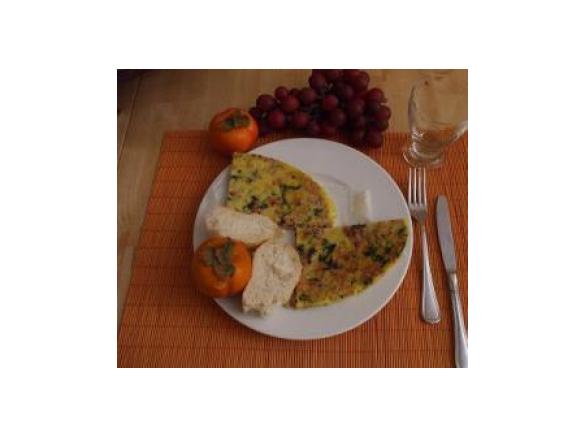 Frittata con pasta di salame ed erbette