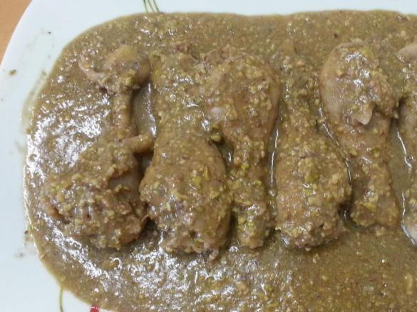 Pollo in crema di pistacchio