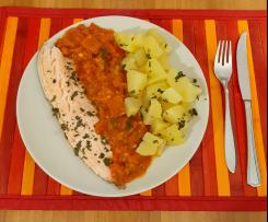Filetto di Trota salmonata a Varoma con salsa ortolana e contorno di patate (contest secondi di pesce)