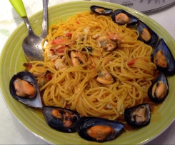 Pasta risottata cozze e zafferano